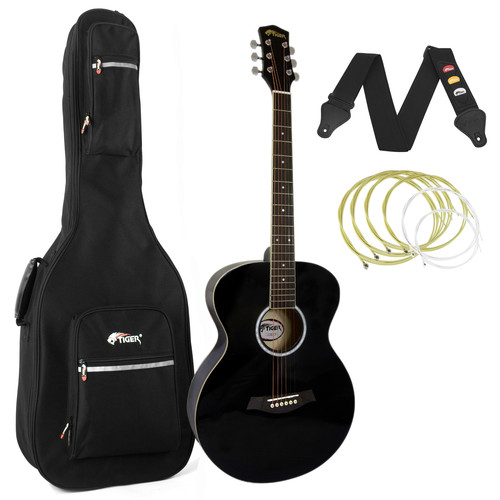 Tiger schwarz akustikgitarre - schwarz,